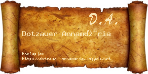 Dotzauer Annamária névjegykártya